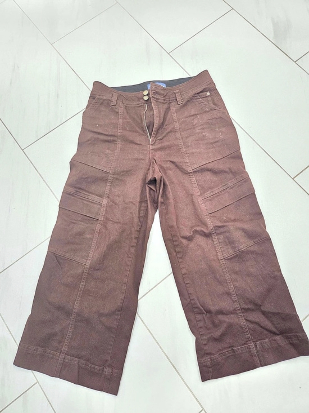 Democracy Ab'solution cargo cropped pants Brown Cargo Capris Size 12 Y2K